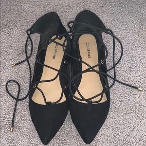 Lace up ballet slippers